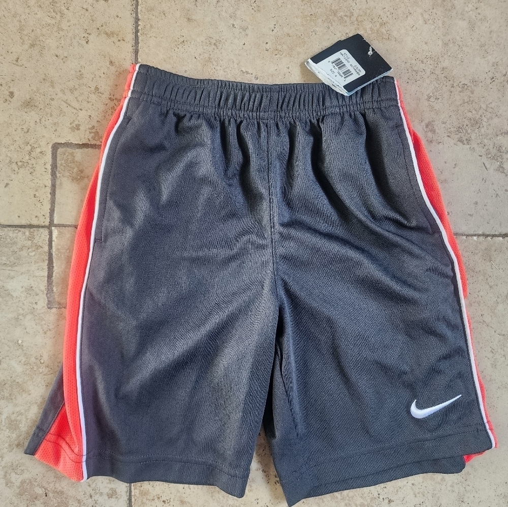 Nike Gray and Orange Athletic Shorts